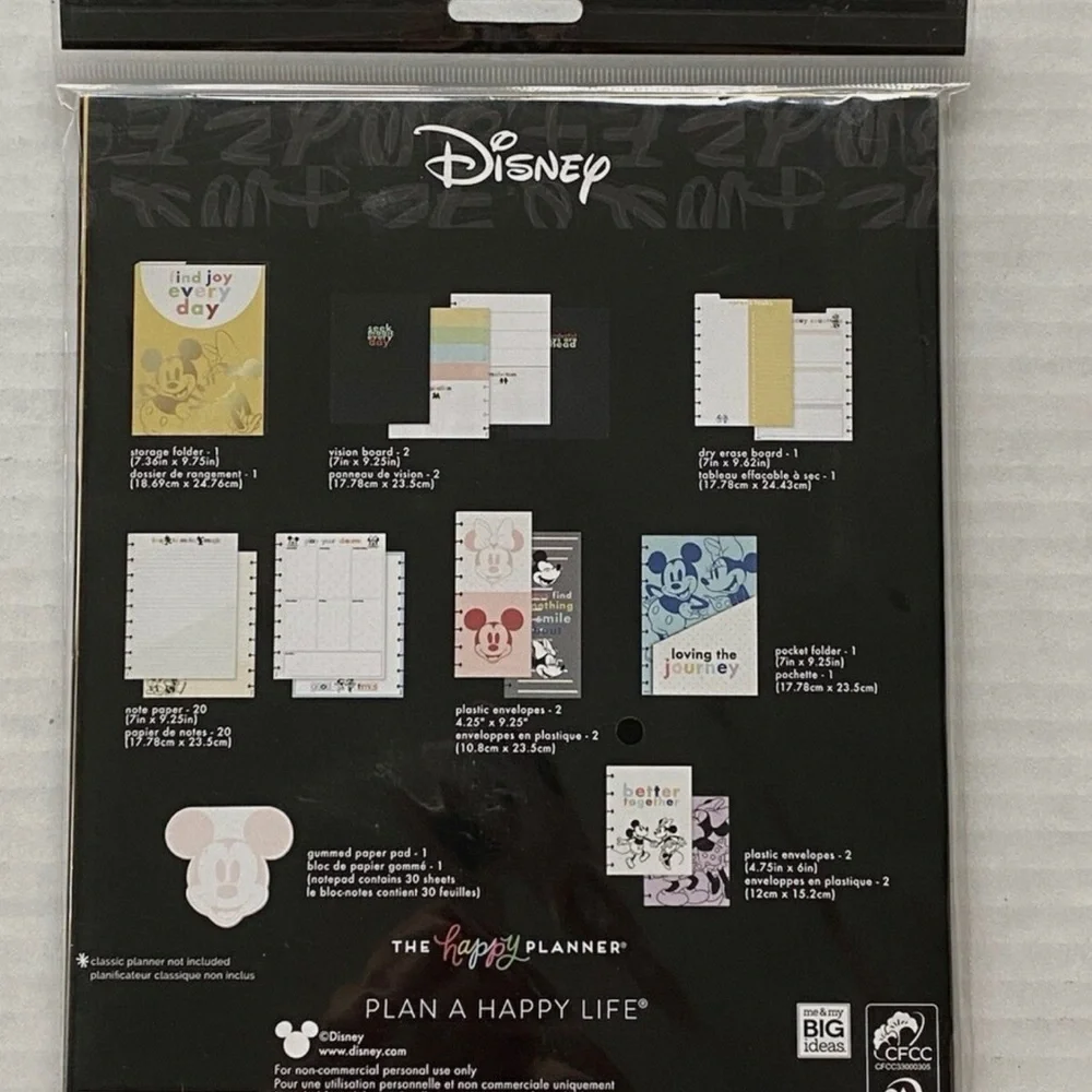 Disney Happy Planner UNdated Extension Packs with Stickers + Folders